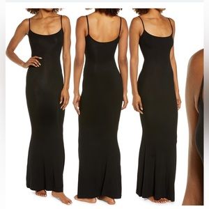 SKIMS Black Strapless Slip Maxi Dress